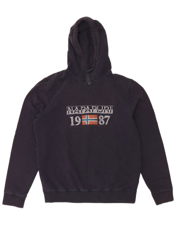 Napapijri Pull à Capuche Geographic Graphic Homme Bleu Marine Moyen