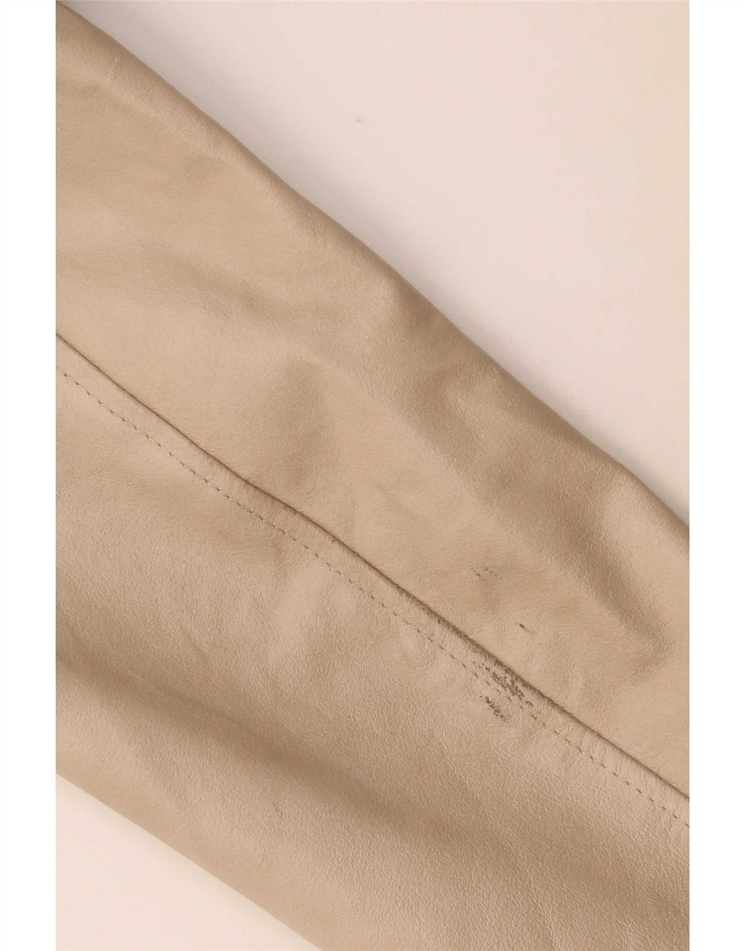 veste en cuir femme vintage IT 46 Grand Beige