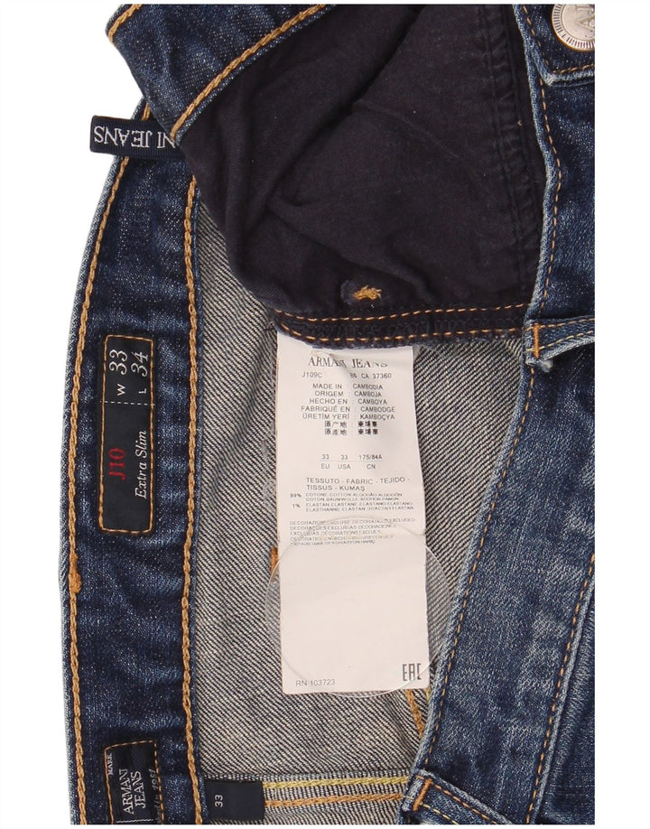 Jeans Slim J10 pour Femmes Armani W33 L34 Bleu Coton