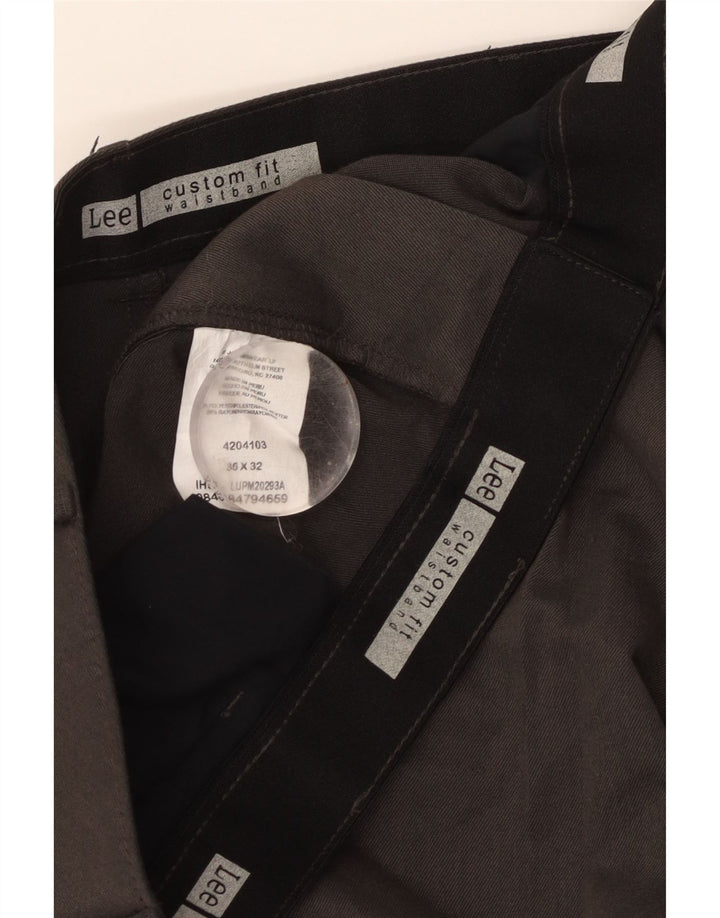 LEE Pantalon Chino Ajusté Sur Mesure Pour Homme W36 L32 Gris Polyester