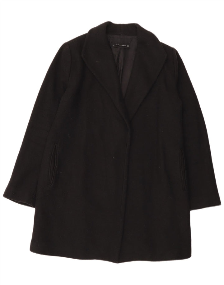 Zara Womens Open Pardessus UK 10 Petit Noir