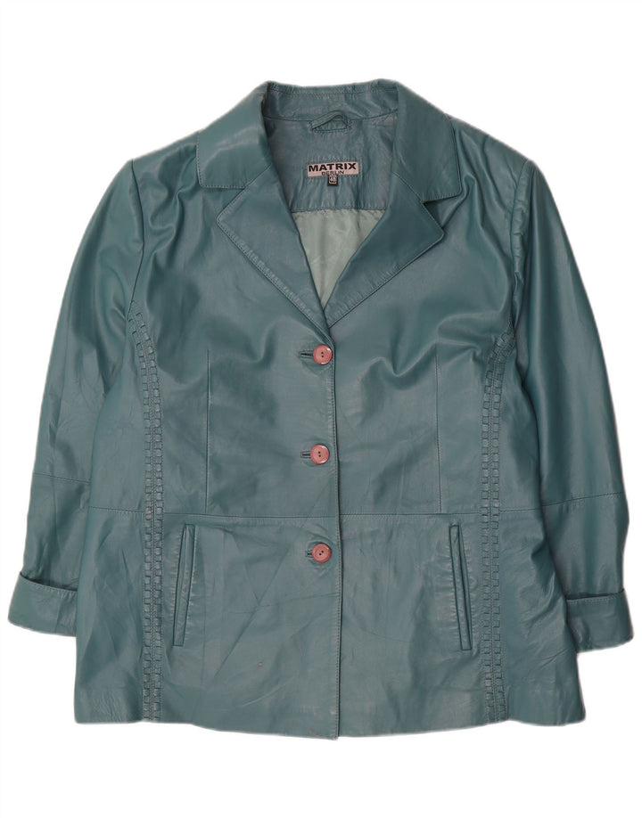 Veste en cuir femme vintage EU 48 2XL Cuir vert