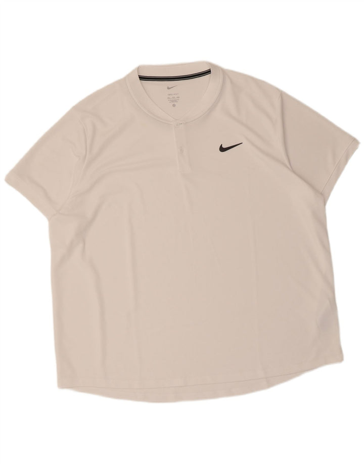 Nike Hommes Dri Fit T-Shirt Haut 2XL Blanc Polyester