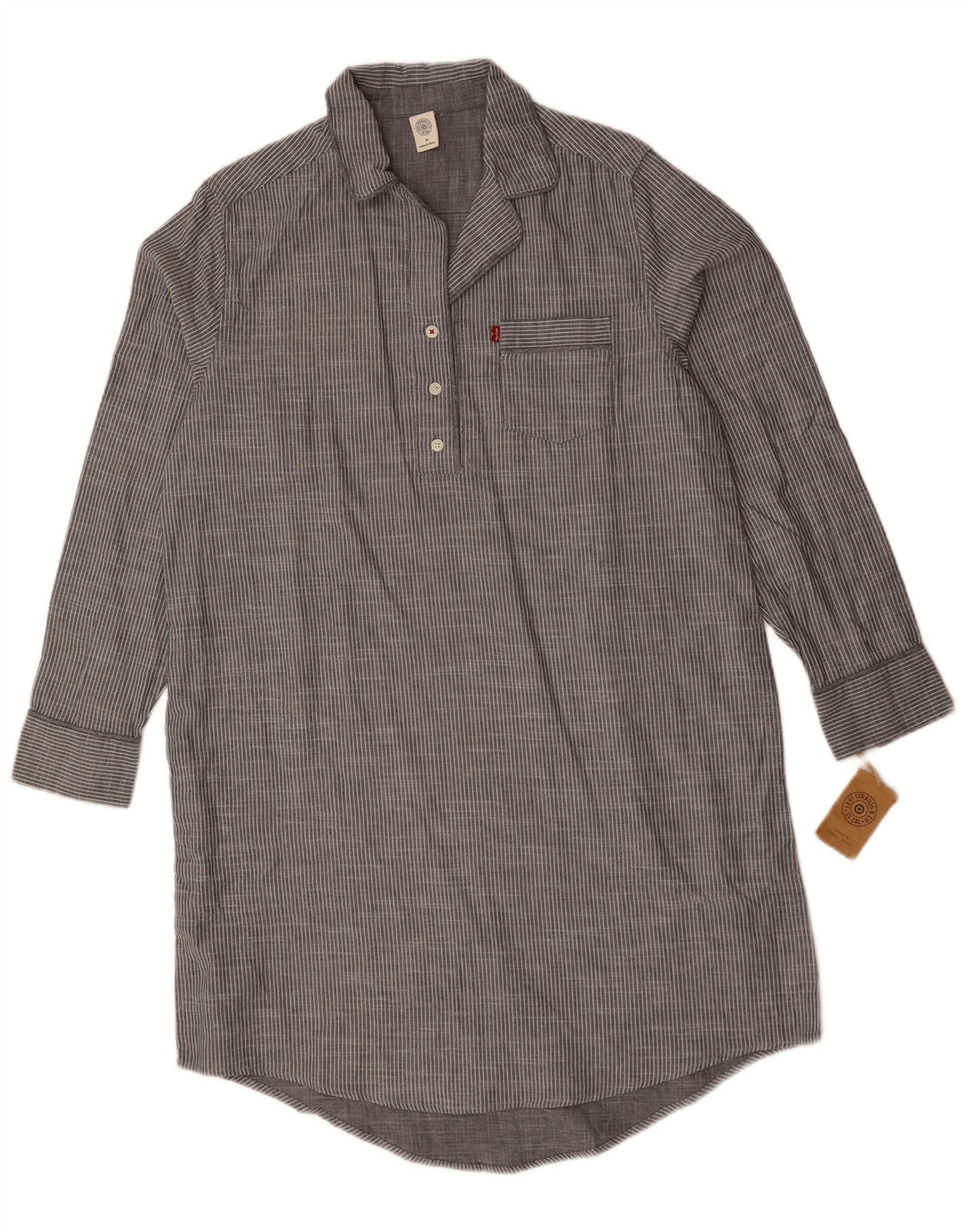 Levi's Robe chemise pull pour femme UK 44 Coton à fines rayures gris moyen