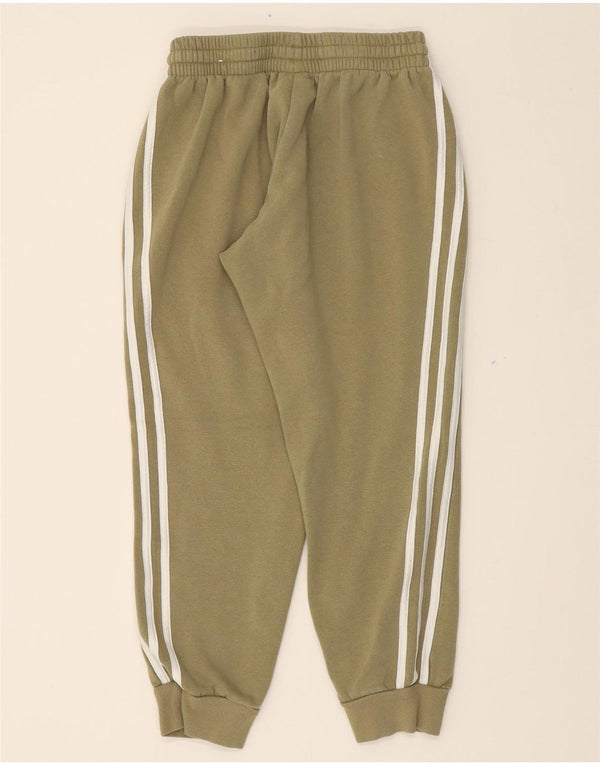 ADIDAS Womens Tracksuit Trousers Joggers UK 8 Small Khaki Cotton
