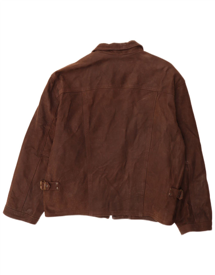 veste en cuir homme vintage UK 40 Grand Marron