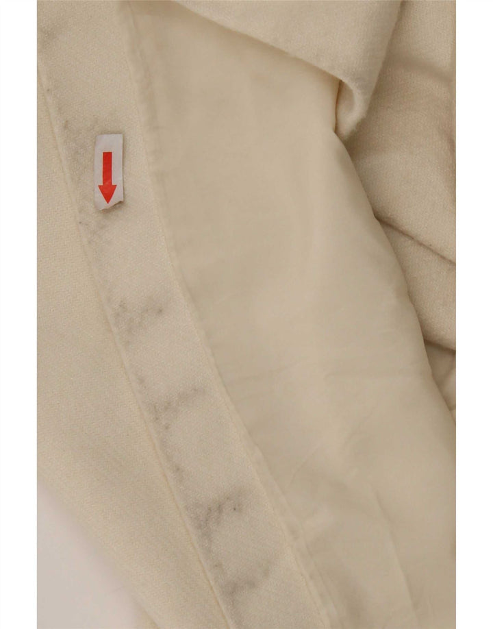 Zara Womens Pardessus UK 16 Large Blanc Polyester