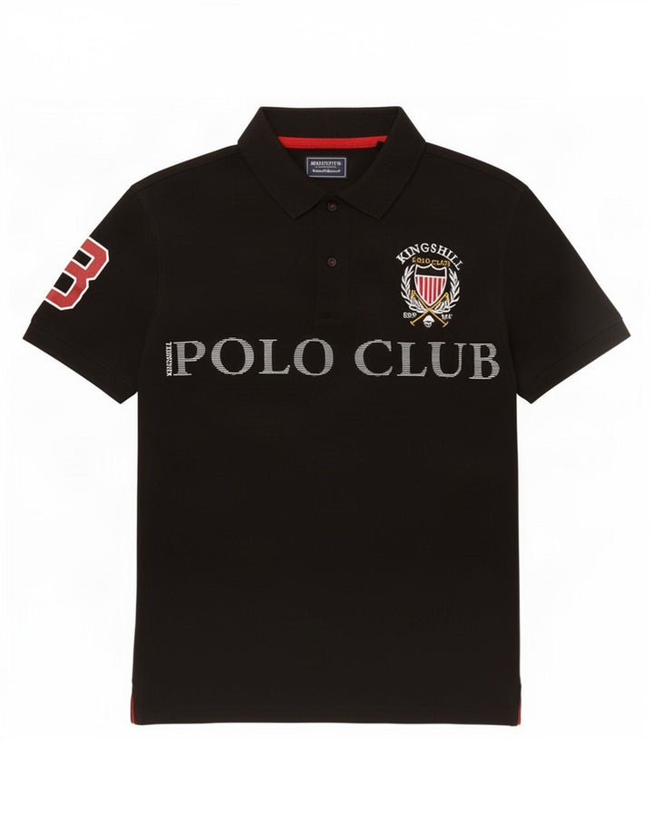 Polo Graphique Homme Petit Coton Noir