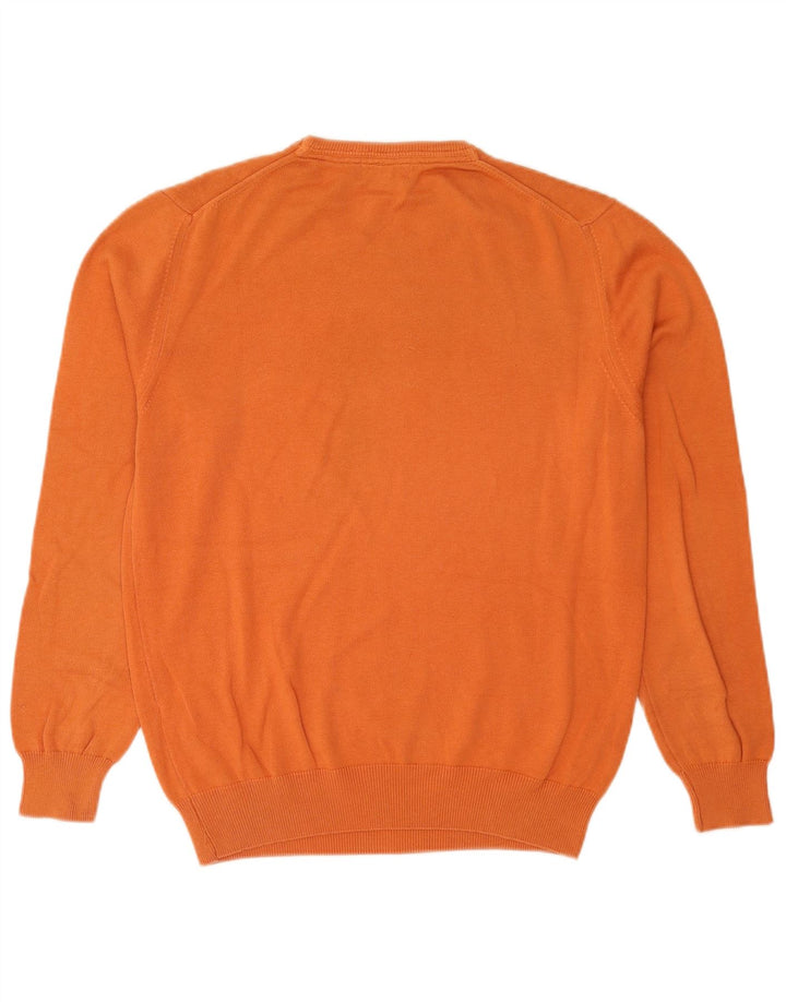Massimo Dutti Pull col rond homme en coton orange moyen