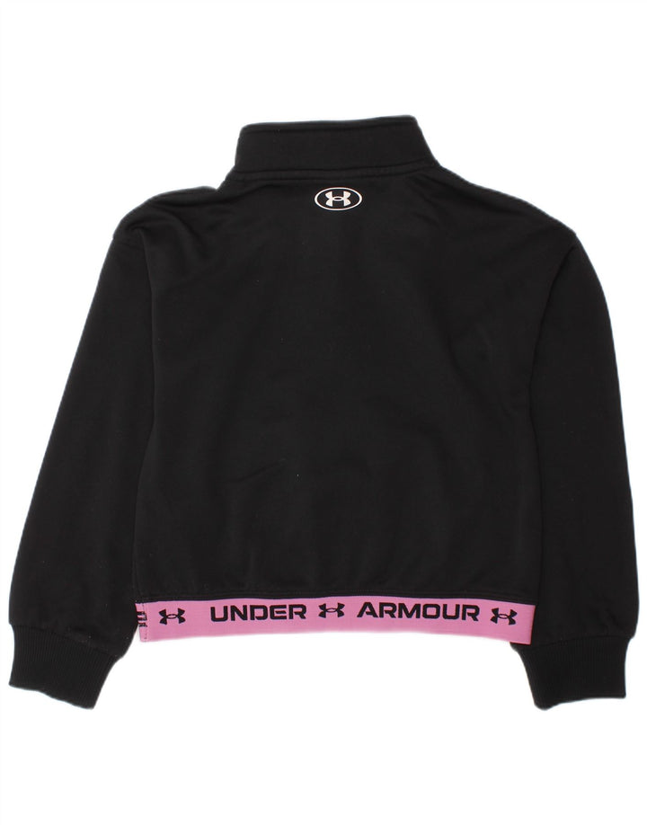 UNDER ARMOUR Sweat-shirt à col zippé pour fille 4-5 ans Noir Colourblock