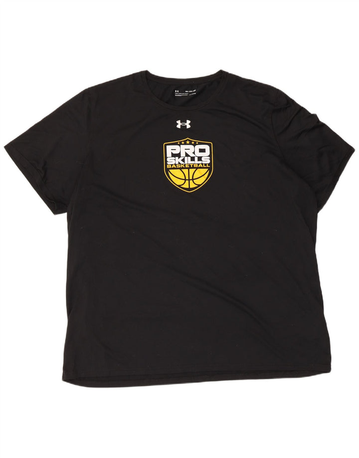 UNDER ARMOUR T-shirt graphique Heat Gear pour hommes 3XL Noir Polyester