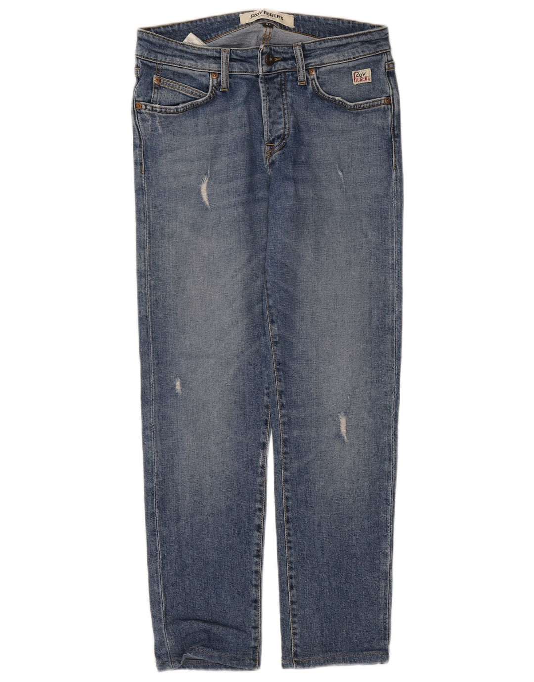 Roy Rogers Jean slim vieilli pour femme W31 L29 en coton bleu
