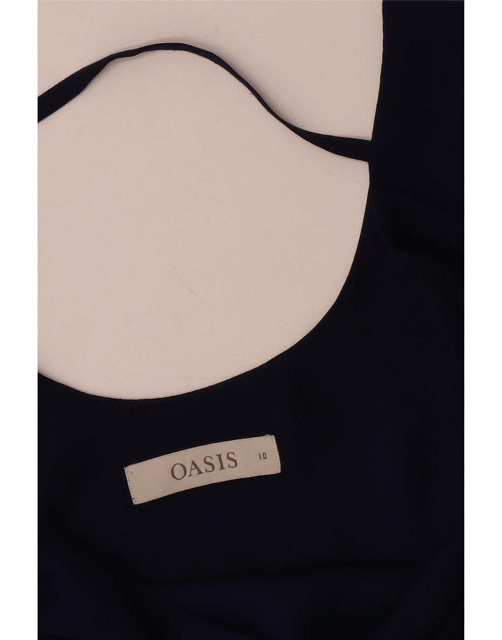 Oasis Chemisier sans manches pour femme UK 10 Small Bleu marine
