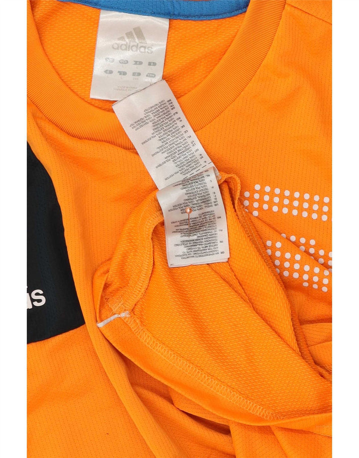 Adidas T-shirt graphique pour hommes, grand, en polyester color block orange