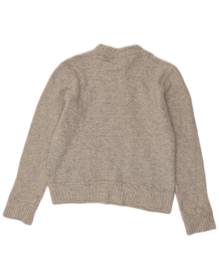 Lacoste Hommes Slim Fit Zip Neck Jumper Pull Taille 4 Gris Moyen Moucheté