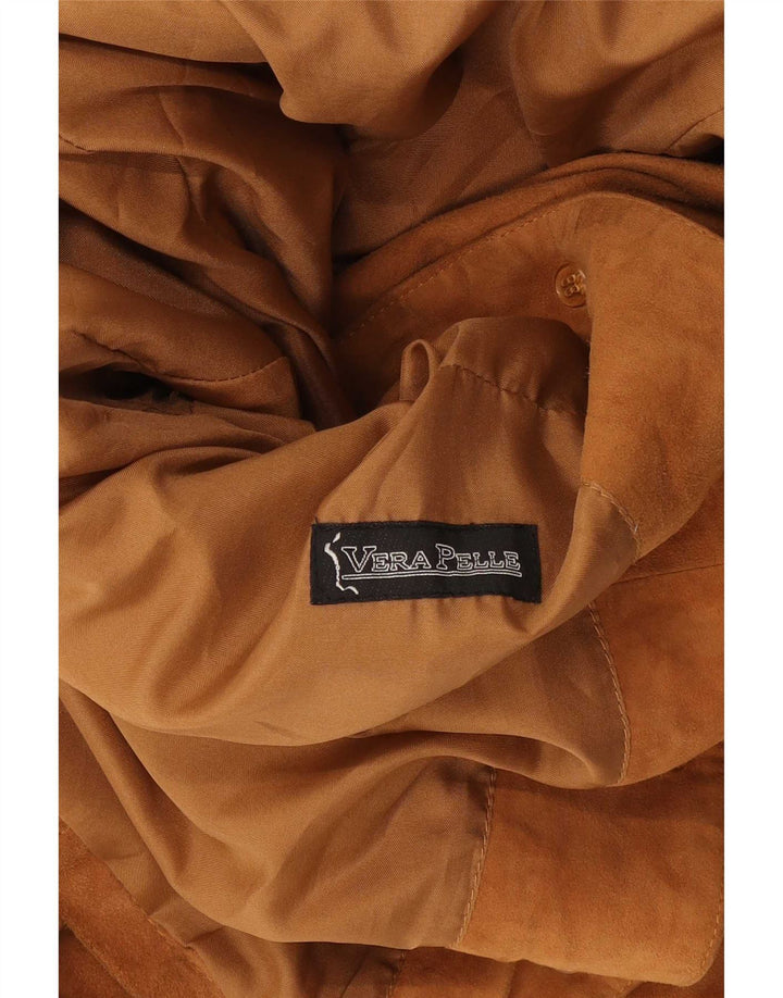 veste en daim femme vintage UK 14 cuir beige moyen