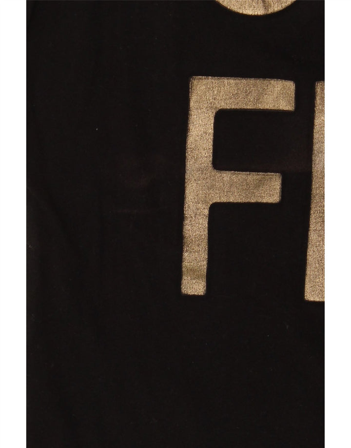 Trussardi Jeans T-Shirt Graphique Femme UK 14 Medium Noir