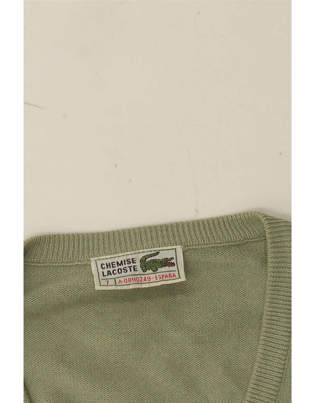Lacoste Pull col V pour homme Taille 7 2XL Vert