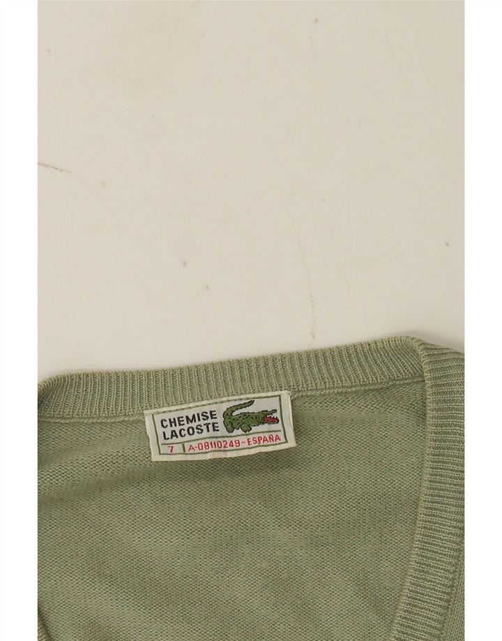 Lacoste Pull col V pour homme Taille 7 2XL Vert