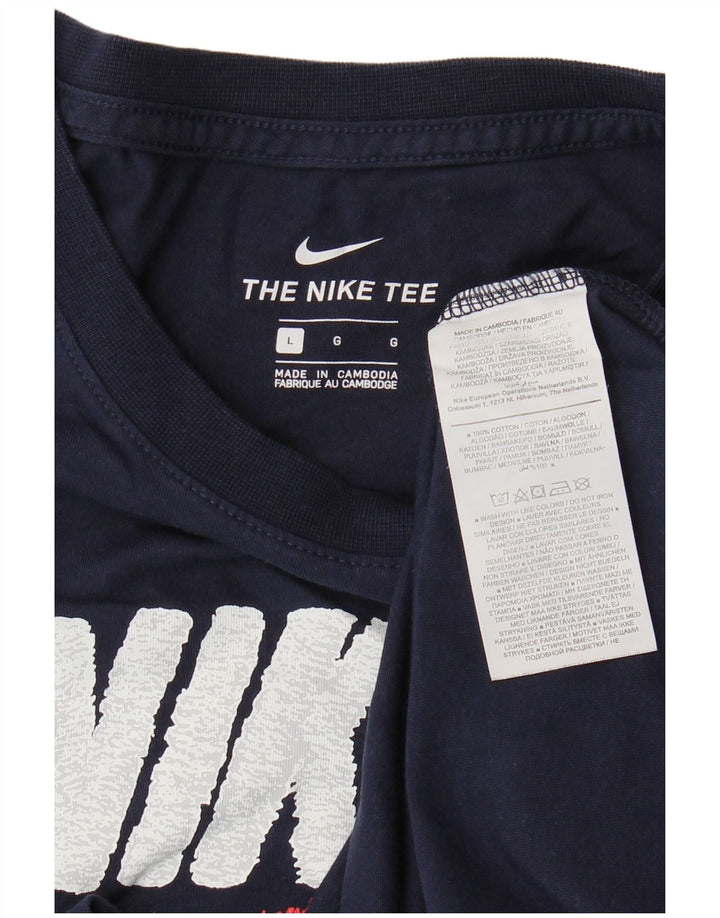 Nike T-shirt graphique pour homme en coton bleu marine Taille L