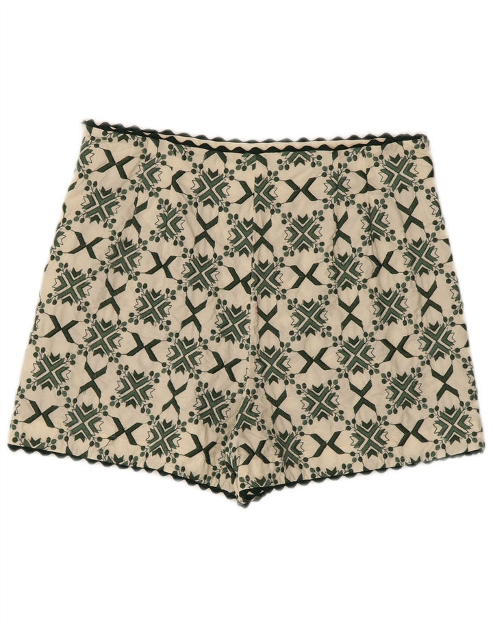 Zara Short décontracté pour femme Large W30 Blanc cassé géométrique