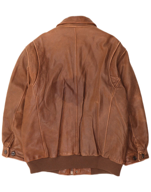 Eddie Bauer Veste en cuir rembourrée pour homme UK 40 Large Marron