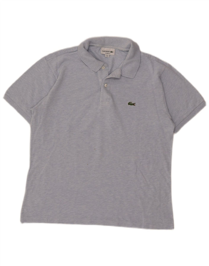 Lacoste Polo coupe classique pour homme taille 4 en coton moucheté bleu moyen