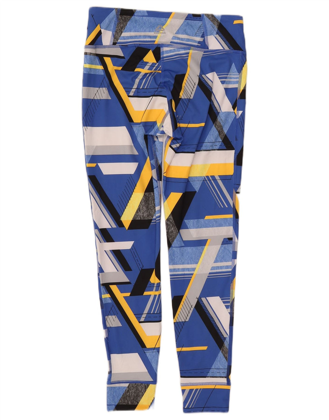 REEBOK Leggings Femme FR 12/14 Bleu Moyen Géométrique Polyester