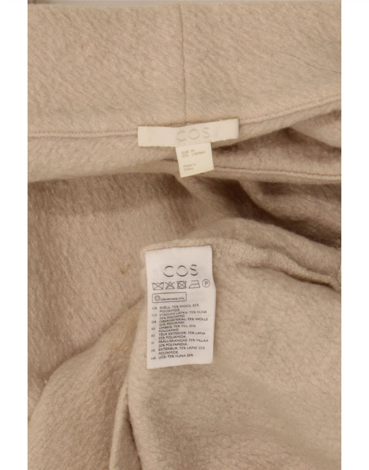 Cos Pull à manches 3/4 et col roulé pour femme UK 14 en laine beige moyen