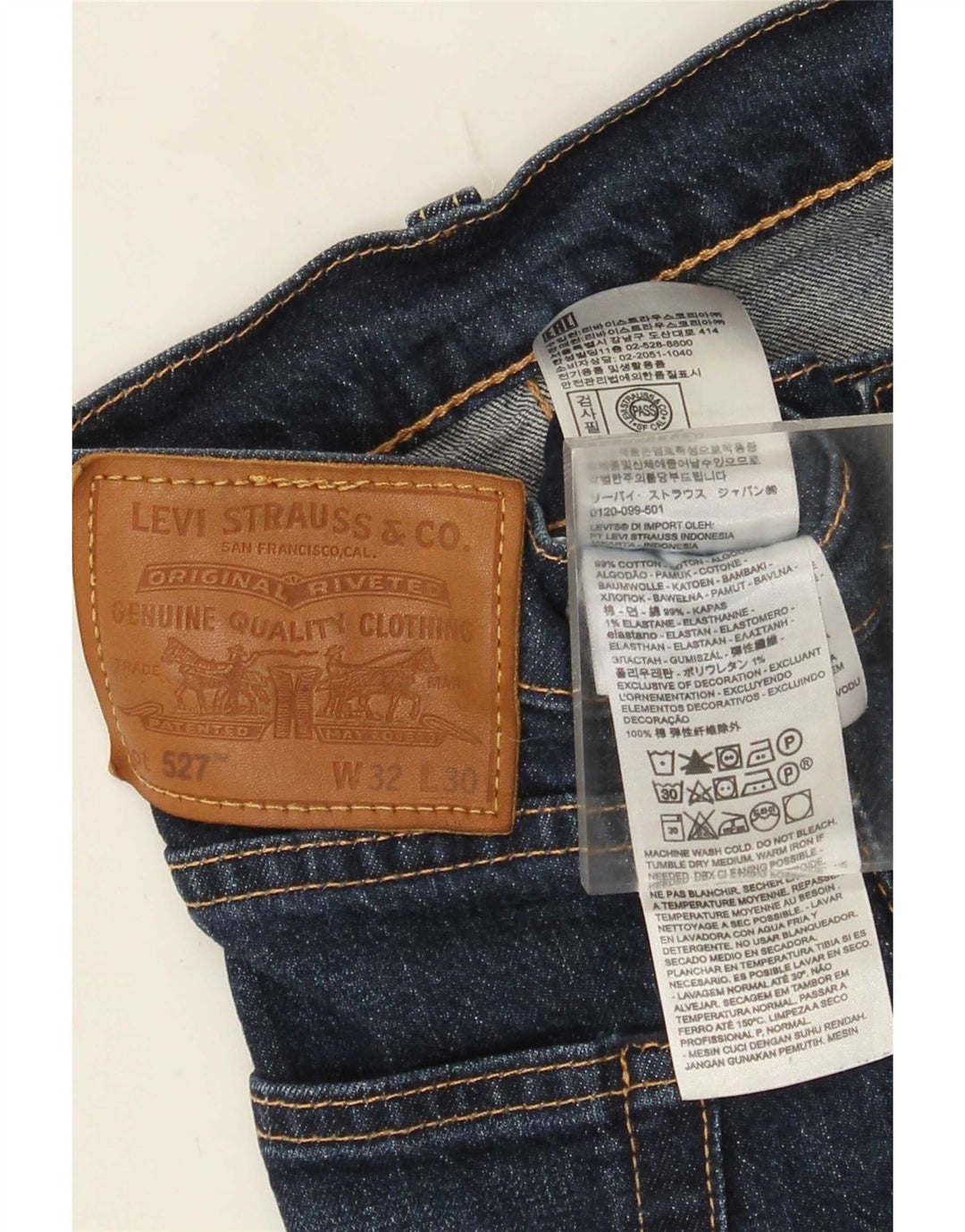 Levi's Jean 527 Bootcut Homme Bleu Marine W32 L30 Coton