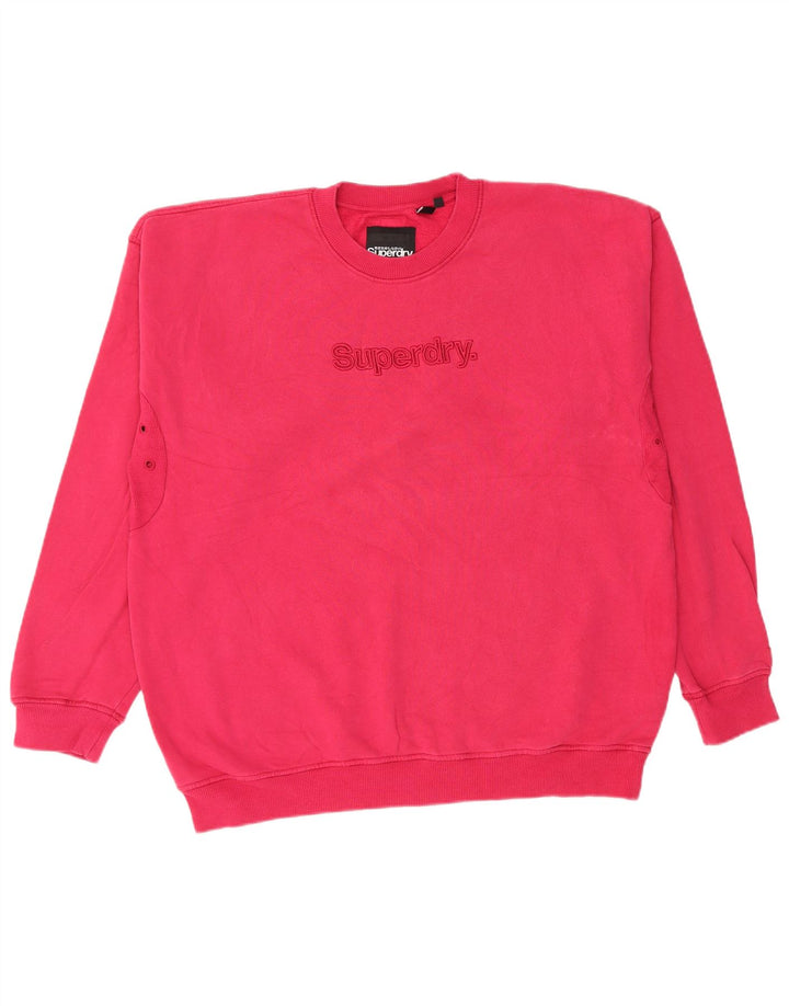 SUPERDRY Sweat-shirt graphique pour hommes, grand coton rose