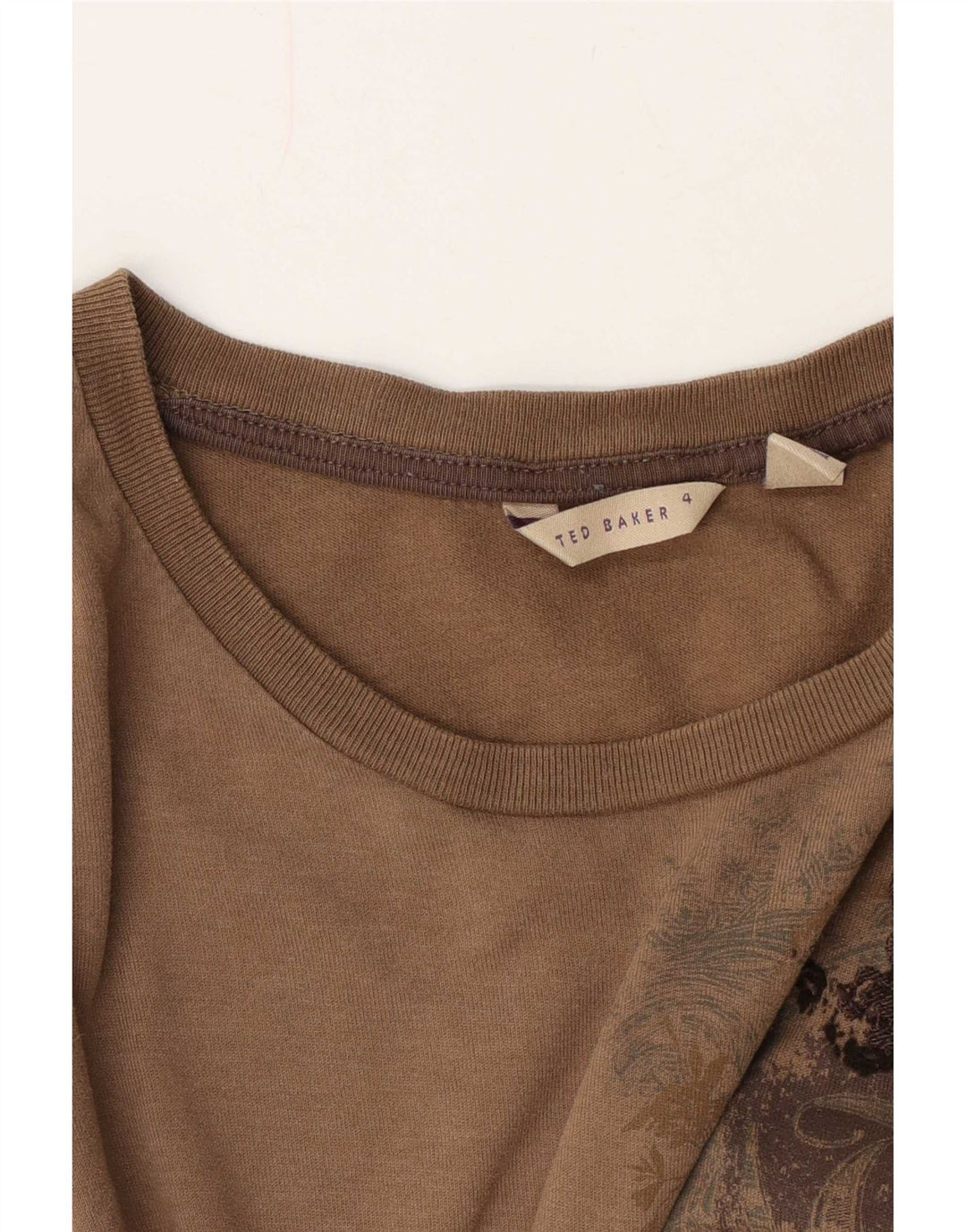 Ted Baker T-shirt graphique pour hommes Taille 4 Large Marron