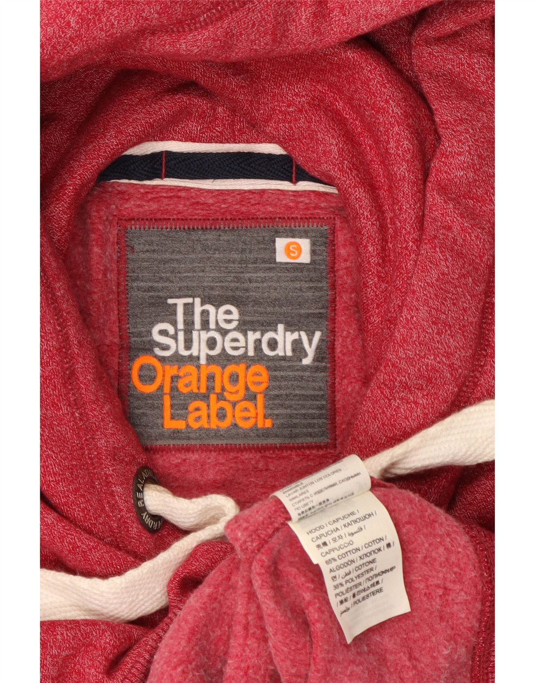 SUPERDRY Pull à capuche zippé pour femme UK 10 Petit coton moucheté rouge