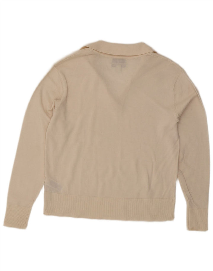 Marks & Spencer Pull à col polo pour femme UK 12 Medium Off White