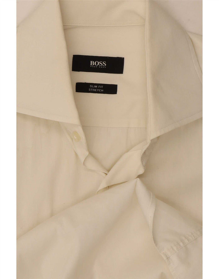 Hugo Boss Chemise Slim Fit Homme Blanc Cassé Moyen