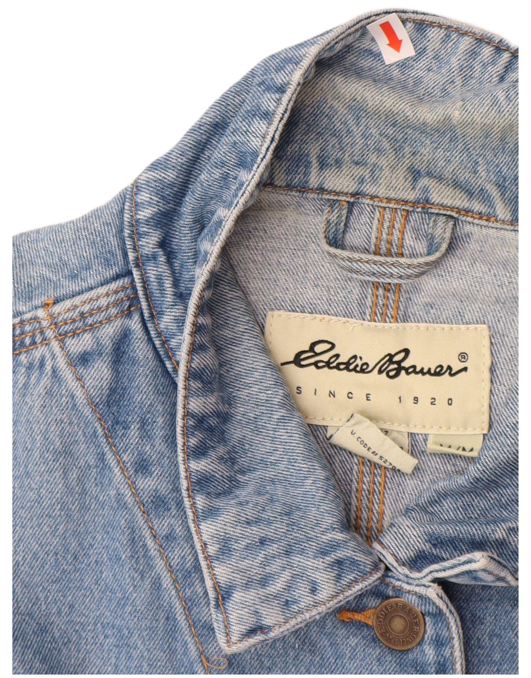 EDDIE BAUER Veste en jean surdimensionnée pour femme UK 14 Bleu moyen Coton