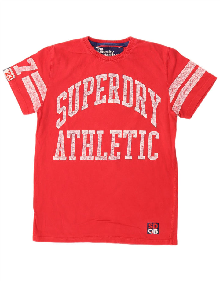 SUPERDRY Mens Graphic T-Shirt Top Medium Red Cotton