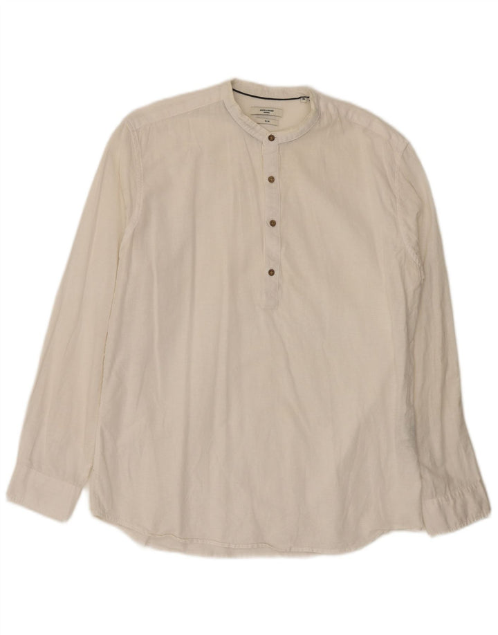 Jack & Jones Chemise Pull Slim Fit XL Coton Blanc