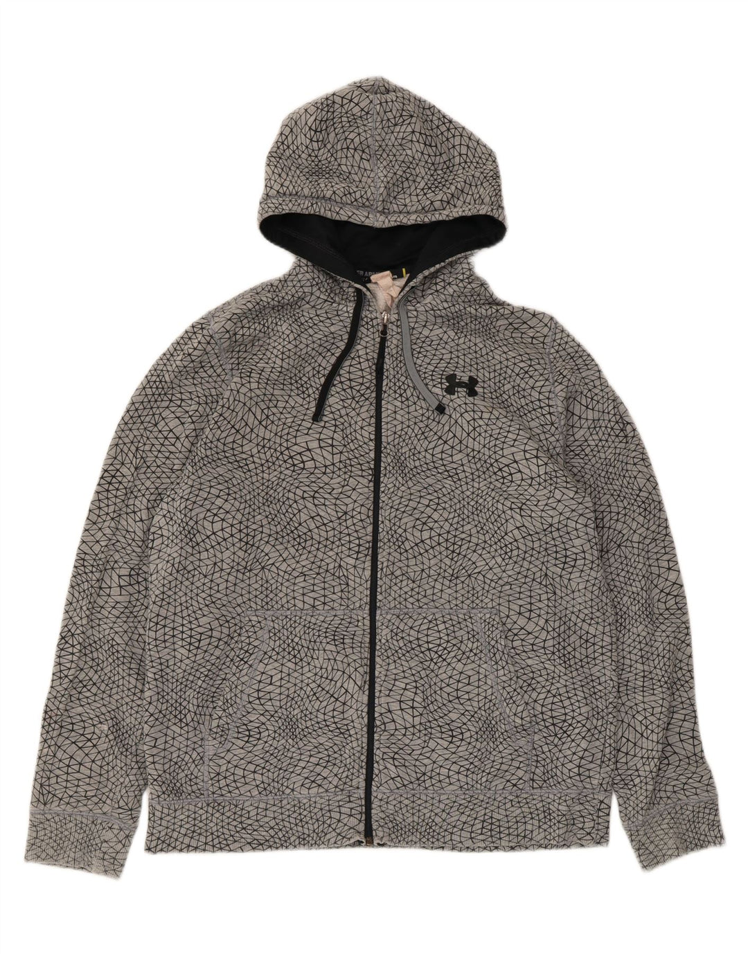 Under Armour Sweat à capuche zippé pour homme Large Gris Géométrique