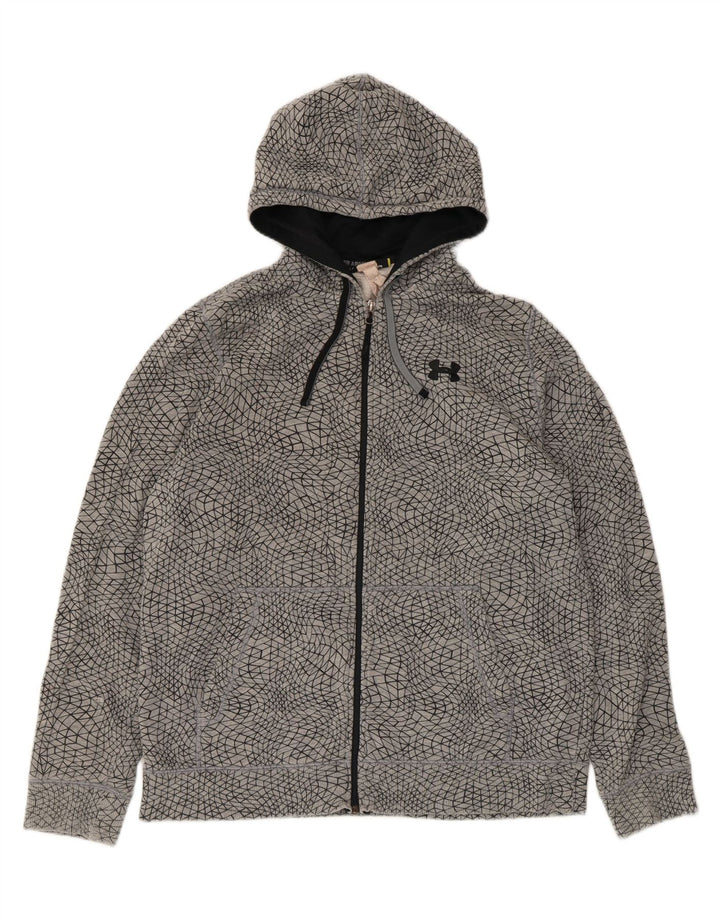 Under Armour Sweat à capuche zippé pour homme Large Gris Géométrique
