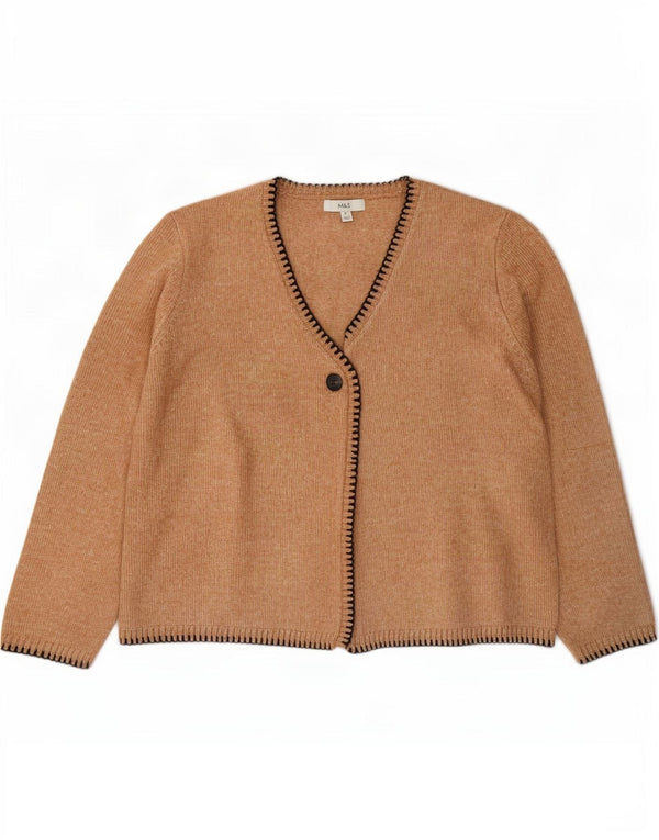 Marks & Spencer Pull cardigan surdimensionné pour femme UK 18 XL Marron moucheté