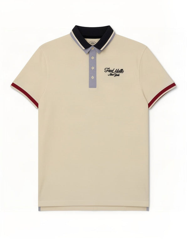 Fred Mello Polo Homme XL Blanc Colourblock Coton