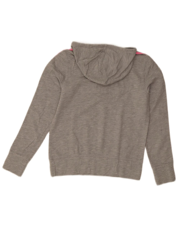 Adidas Pull à capuche graphique pour femme UK 14 Gris moyen en coton moucheté