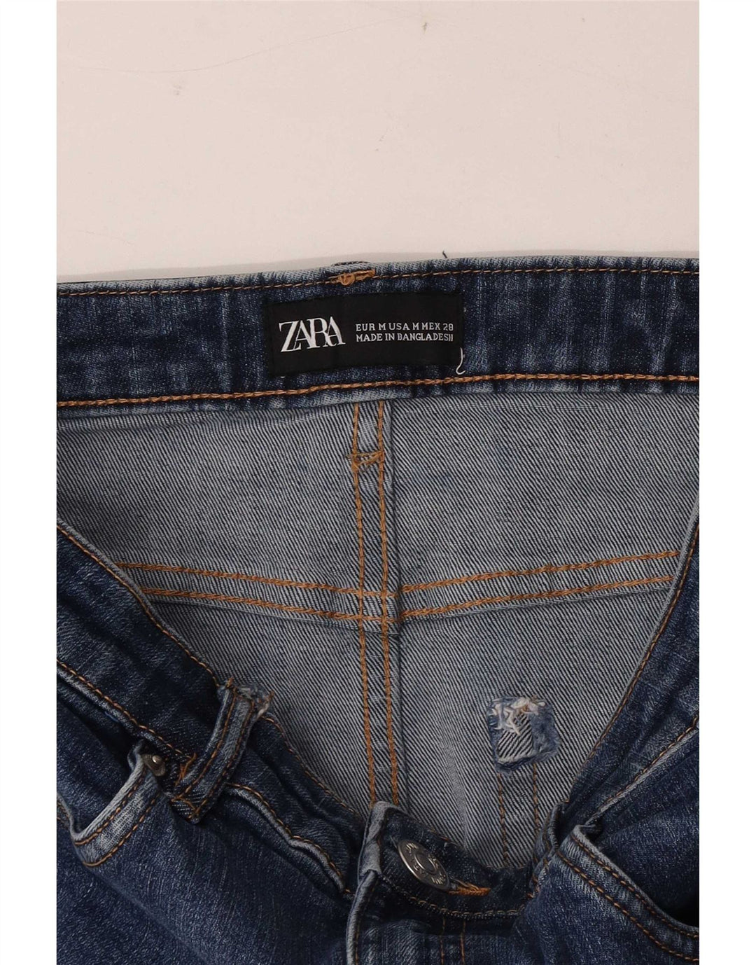 Zara Femme Mini Jupe En Jean Moyen W28 Bleu