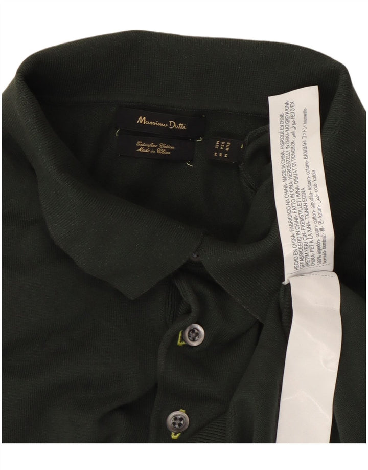 Massimo Dutti Polo Homme Vert Moyen Coton