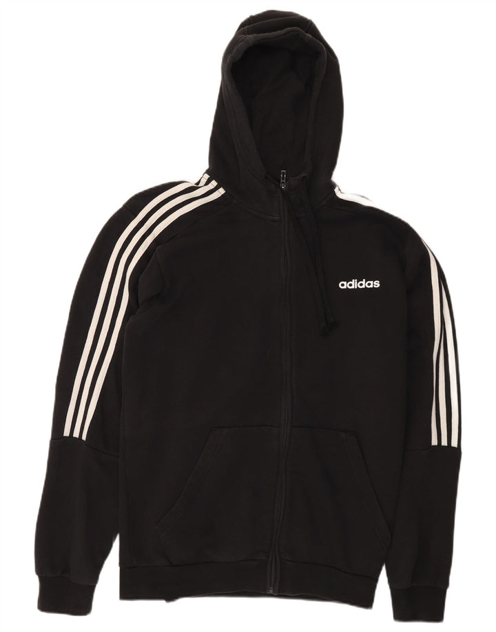 Adidas Pull à capuche zippé pour homme en coton noir moyen