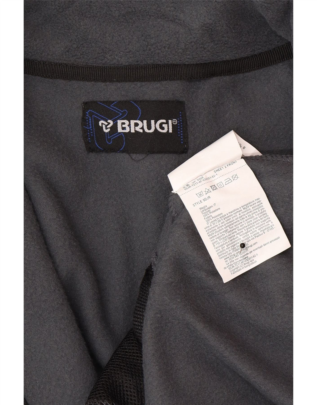 Brugi Veste polaire pour homme UK 40 Large Gris Polyester