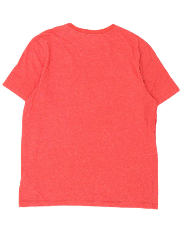Nike Hommes Dri Fit T-Shirt Haut Large Rouge Moucheté Coton