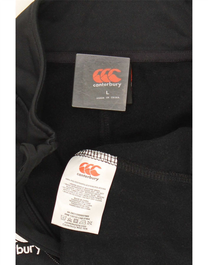 Canterbury Haut de survêtement à col zippé Gonzaga pour hommes Large Noir