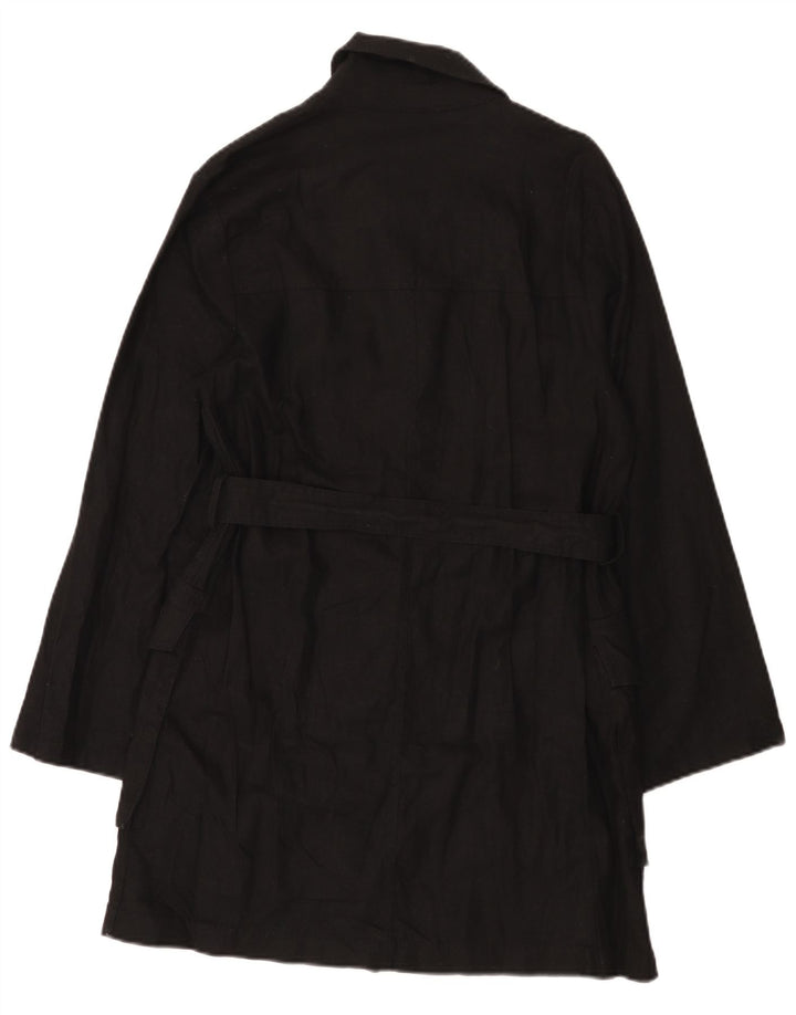 Zara Manteau utilitaire pour femme UK 14 Lin noir moyen